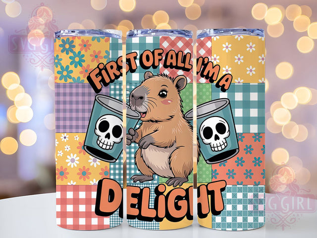 Im A Delight Capybara 20oz Tumbler, Sarcastic Capybara Tumbler, Funny Animal Wrap, Humor PNG Design, Sublimation Design, 20oz Tumbler Wrap, Animal Humor Cup Design Sublimation SvggirlplusArt 