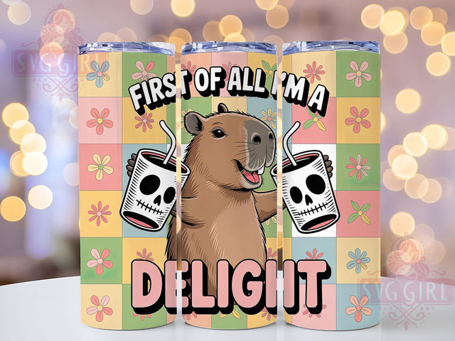 Im A Delight Capybara 20oz Tumbler, Sarcastic Capybara Tumbler, Funny Animal Wrap, Humor PNG Design, Sublimation Design, 20oz Tumbler Wrap, Animal Humor Cup Design Sublimation SvggirlplusArt 