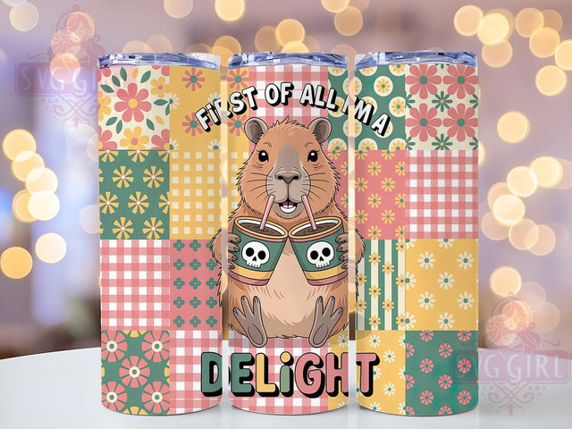 Im A Delight Capybara 20oz Tumbler, Sarcastic Capybara Tumbler, Funny Animal Wrap, Humor PNG Design, Sublimation Design, 20oz Tumbler Wrap, Animal Humor Cup Design Sublimation SvggirlplusArt 