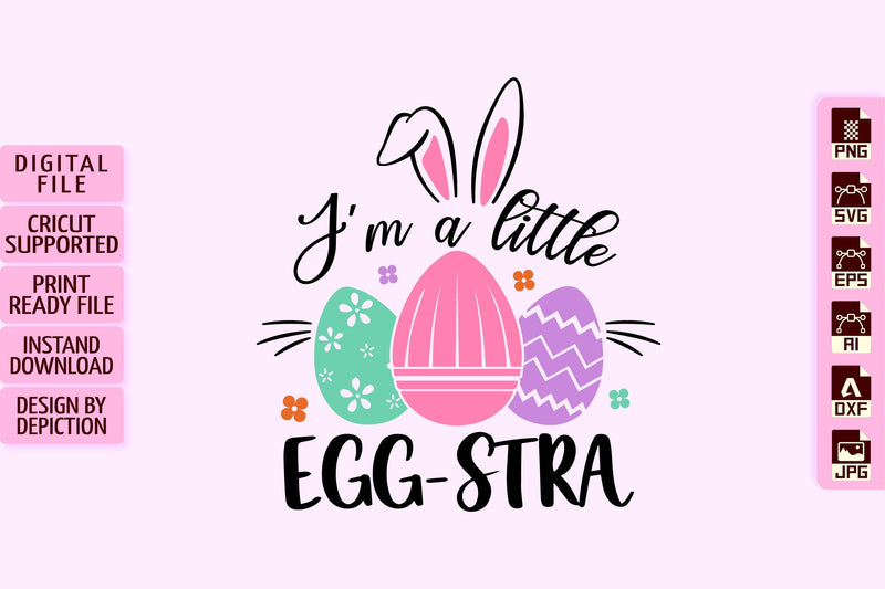 I'm A Little Egg Stra T-Shirt, Bunny Egg Shirt Print Template Sketch DESIGN Depiction Studio 