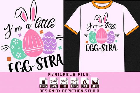 I'm A Little Egg Stra T-Shirt, Bunny Egg Shirt Print Template Sketch DESIGN Depiction Studio 