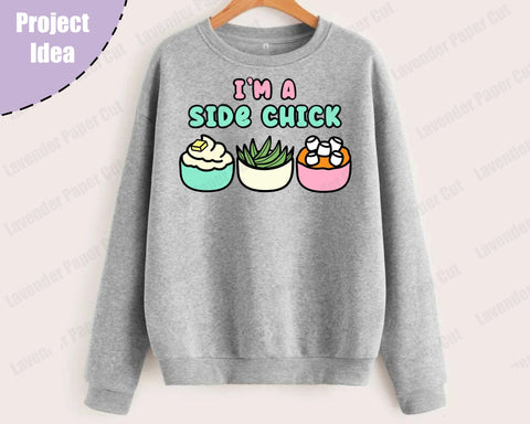 I'm A Side Chick Thanksgiving SVG, PNG, Clipart for Sublimation on Cricut and Silhouette SVG Lavender Paper Cut 