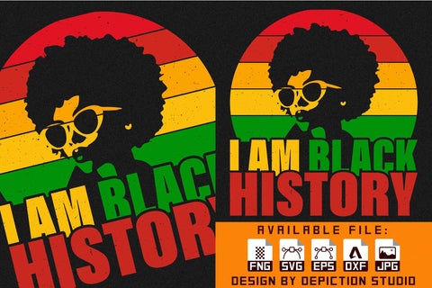 I'm Black History T-Shirt, Pride Month Shirt, Black History Month Shirt Print Template Sketch DESIGN Depiction Studio 
