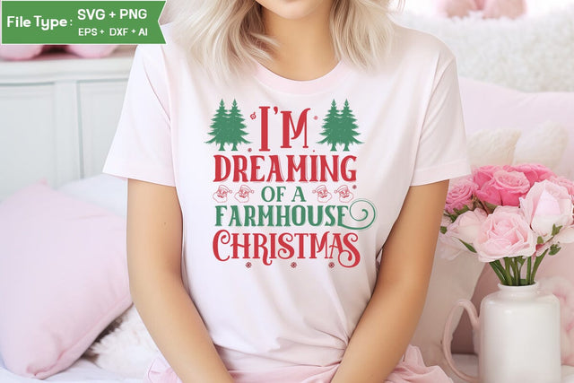 I'm Dreaming Of A Farmhouse Christmas SVG Cut File, Christmas Porch Sign SVG,Christmas SVG Design SVG DesignPlante 503 