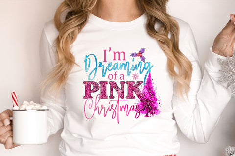 I’m dreaming of a pink Christmas PNG Design Sublimation Regulrcrative 