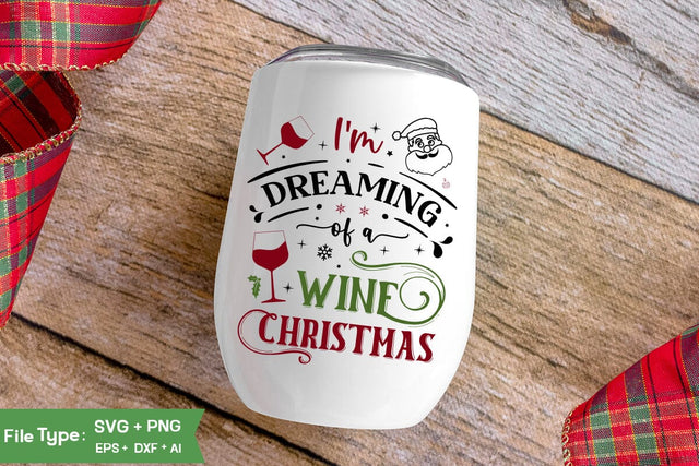 I'm Dreaming Of A Wine Christmas SVG Cut File, Christmas Wine SVG Design, Christmas SVG Cut File, Christian Round Ornaments, Nativity Christmas SVG Design, SVGs,Quotes and Sayings,Food & Drink,On Sale, Print & Cut SVG DesignPlante 503 