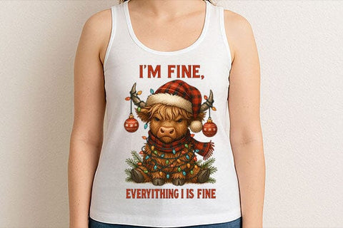 I’m Fine Everything Is Fine Cow PNG SVG BillahCrafts 