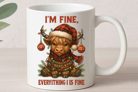I’m Fine Everything Is Fine Cow PNG SVG BillahCrafts 