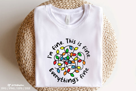 I'm fine This is fine Everything's fine Svg, Funny Shirt Svg, Christmas Lights Svg, Christmas Svg SVG Artinrhythm shop 