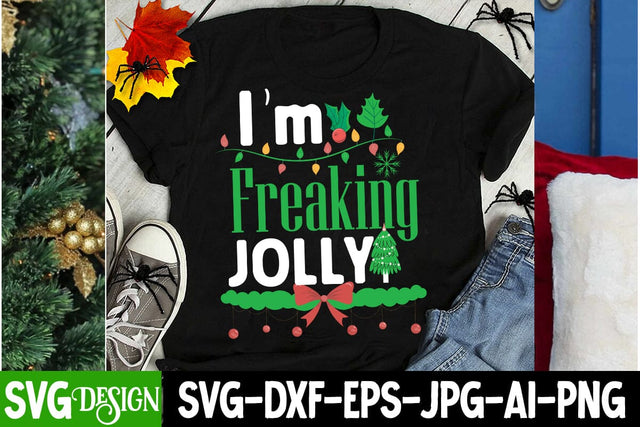 I'm Freaking Jolly SVG Cut File,Christmas SVG Cut File, Christmas Sublimation Design PNG, Christmas Sublimation ,Christmas Sublimation Bundle,Christmas Sublimation PNG SVG BlackCatsMedia 