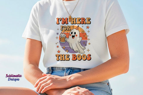 I'm Here for the Boos Halloween Ghost PNG | Halloween design for sublimation Sublimation Sublimatiz Designs 