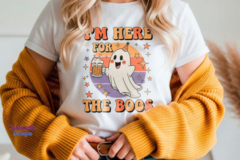 I'm Here for the Boos Halloween Ghost PNG | Halloween design for sublimation Sublimation Sublimatiz Designs 
