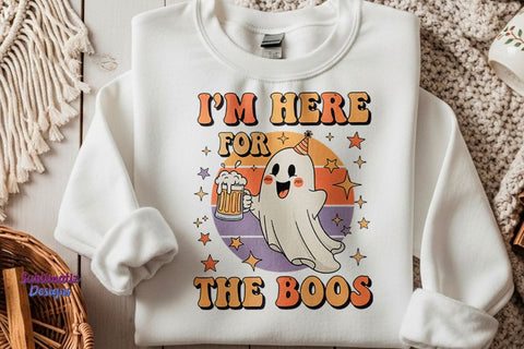 I'm Here for the Boos Halloween Ghost PNG | Halloween design for sublimation Sublimation Sublimatiz Designs 