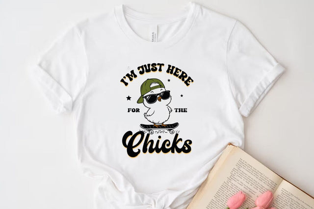 I'm just here for the chicks SVG, Easter Bunny Svg Sublimation T-shirt Design SVG FiveStarCrafting 