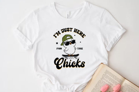 I'm just here for the chicks SVG, Easter Bunny Svg Sublimation T-shirt Design SVG FiveStarCrafting 