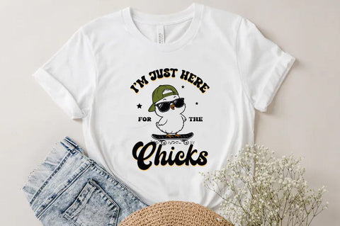 I'm just here for the chicks SVG, Easter Bunny Svg Sublimation T-shirt Design SVG FiveStarCrafting 