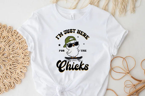 I'm just here for the chicks SVG, Easter Bunny Svg Sublimation T-shirt Design SVG FiveStarCrafting 