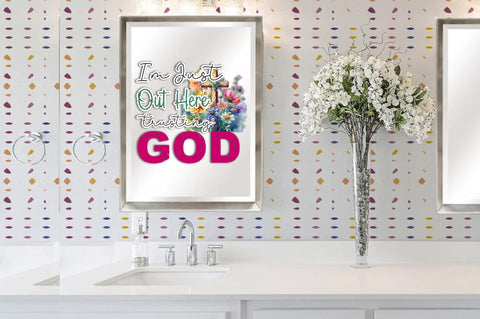 I'm Just Out Here Trusting God Png Sublimation Design, Christian Png, Western Gemstone Sunflower God Png, Jesus Png, Digital Download Sublimation Jagonath Roy 