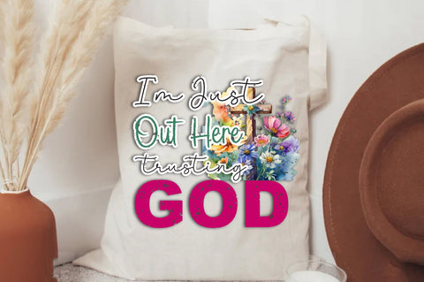 I'm Just Out Here Trusting God Png Sublimation Design, Christian Png, Western Gemstone Sunflower God Png, Jesus Png, Digital Download Sublimation Jagonath Roy 