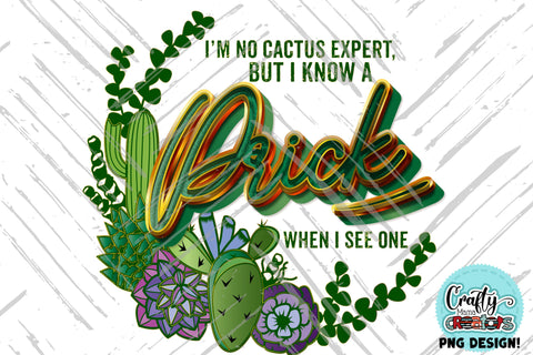 I'm No Cactus Expert Png, But I Know a Prick When I See One Sublimation Crafty Mama Studios 