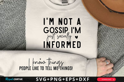 I'm not a gossip Sleeve SVG Design, Inspirational sleeve SVG, Motivational Sleeve SVG Design, Positive Sleeve SVG SVG Regulrcrative 