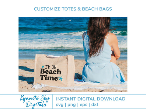 I'm On Beach Time SVG quote with sea star starfish SVG Kyanite Sky Digitals 