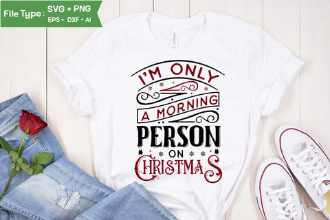 I'm Only A Morning Person On Christmas Round Ornament SVG Design, Christmas Round Ornament SVG Design, Christmas SVG Design, SVGs, Food & Drink, Print & Cut, Quotes and Sayings SVG DesignPlante 503 