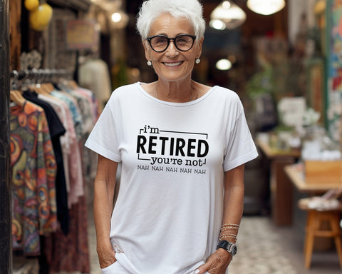 I'm Retired You're Not Nah Nah Svg, Funny Retirement Svg for Party, Retired Nurse svg, Retired Nurse gift, RN Svg, Retired Nurse Shirt SVG DesignDestine 