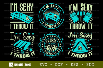 Im Sexy And I throw It SVG Cornhole Game Tshirt Bundle Cornhole Quote Design, TG 0006 SVG Unique Zone 