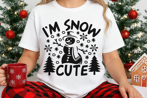 I'm Snow Cute| Funny Snowman SVG Cutting Files. SVG CosmosFineArt 
