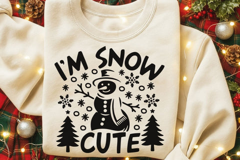 I'm Snow Cute| Funny Snowman SVG Cutting Files. SVG CosmosFineArt 