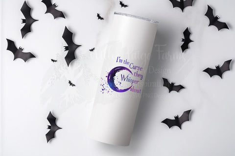 I'm the Curse They Whisper About SVG PNG JPG – Watercolor Crescent Moon Clipart – Witchy Quote Sublimation Design – Hand Drawn Moon Graphic SVG Willow Paige Farms 