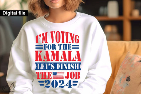 I'm voting for kamala let's finish the job svg, Camala Harris t-shirt, Madam President, Democratic t shirt, Camala Harris 2024 svg, Gift for Her SVG Isabella Machell 