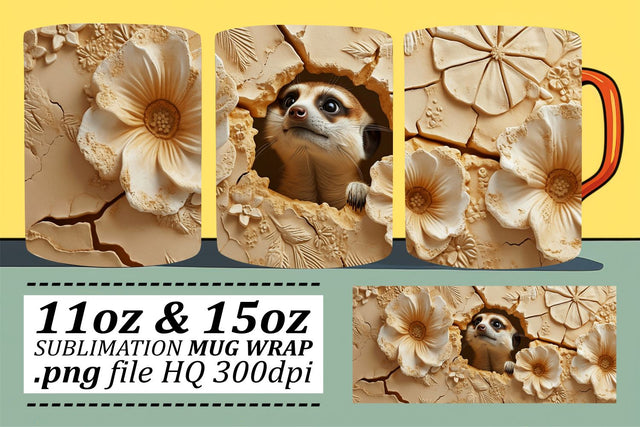 Imaginative 3D Animal Art on Sublimation Cups Sublimation afrosvg 