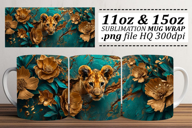 Imaginative 3D Wildlife Hole-in-Wall Mugs 11oz 15oz Sublimation afrosvg 