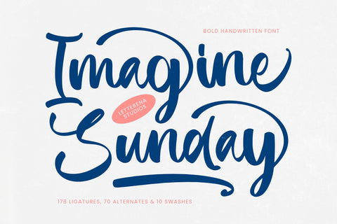 Imagine Sunday - Bold Handwritten Font Font Letterena Studios 