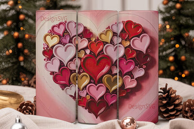 Impasto Heart 20oz Tumbler Wrap Sublimation DesignSVG 