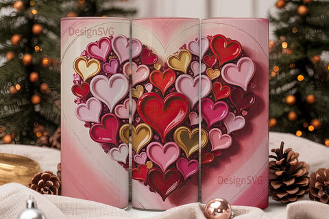 Impasto Heart 20oz Tumbler Wrap Sublimation DesignSVG 