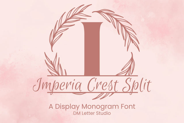 Imperial Crest Split Monogram – Royal Serif Font for Elegant Personalized Designs Font Dm Letter Studio 