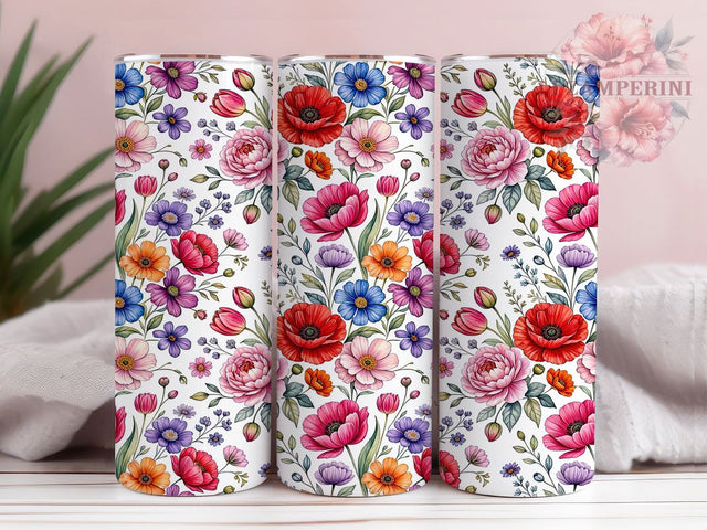 Impressionist Poppy Sunset Meadow 20oz Tumbler, Impressionist Style, Poppy Motif, Sunset Theme, Meadow Accent, Sublimation Wrap, 20oz Tumbler, Artistic Charm Sublimation Li Zamperini 