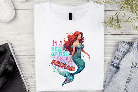In a sea of fish be a mermaid Sublimation Design Sublimation Regulrcrative 
