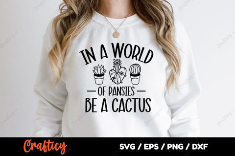 In a world of pansies bea cactus SVG Design SVG Designangry 