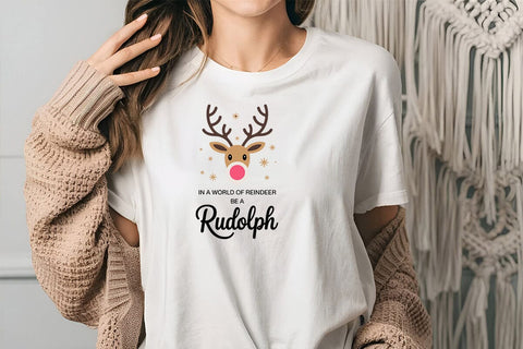 In A World Of Reindeer Be A Rudolph SVG Angelina750 