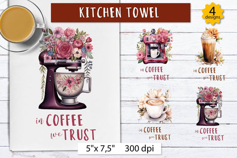 In Coffee we trust | Kitchen towel sublimation desigs Sublimation Olga Boat Design 
