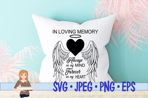 In Loving Memory Angel Wings & Heart SVG Family Creations 