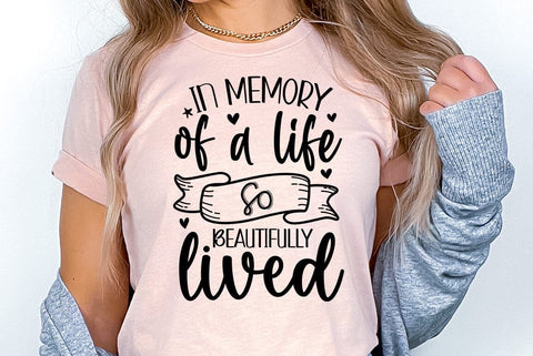 In memory of a life so beautifully lived, Memorial Quote SVG SVG FiveStarCrafting 