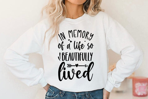 In memory of a life so beautifully lived, Memorial Quote SVG SVG FiveStarCrafting 