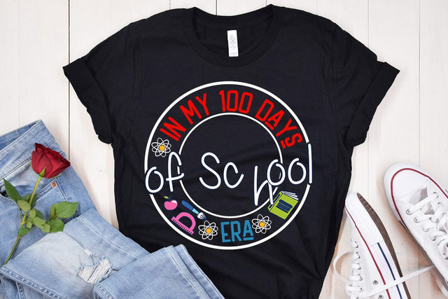 In My 100 Days Of School Era SVG Cut File, In My 100 Days Of School Era Sublimation Design PNG ,In My 100 Days Of School Era Quotes SVG BlackCatsMedia 