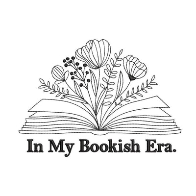 In my bookish era embroidery design, Book with flowers embroidery, 4 sizes, Instant Download Embroidery/Applique DESIGNS Nino Nadaraia 