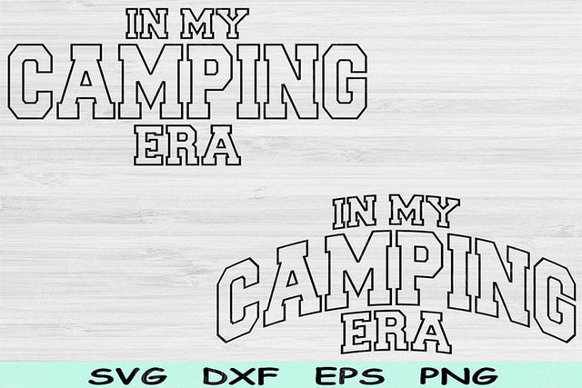 In My Camping Era Svg Png Cut Files, Camping Svg, Camper Svg Files For Cricut, Happy Camper Svg, Retro Wave Text Sublimation Digital Designs SVG TiffsCraftyCreations 